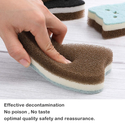 8 Pieces Cat Shape Kitchen Sponge Set Sink Double-Sided Cleaning Dish Sponge for Kitchen, Fruit, Plate, Bathroom, 4 Colors