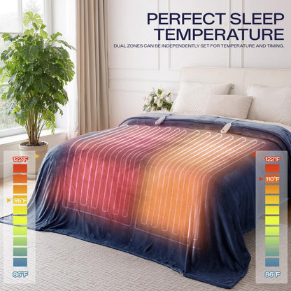 Heated Blanket Twin, Electric Blanket Soft Sherpa Flannel, 10 Hours Auto Shut-off & 8 Fast Heating Levels, Machine Washable ETL Certified, Heating Blanket for Bed & Sofa (62x84 inches, Gray)