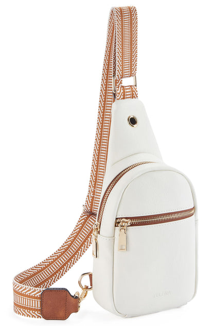 Telena Small Sling Bag for Women Leather Crossbody Fanny Packs Chest Bag for Women