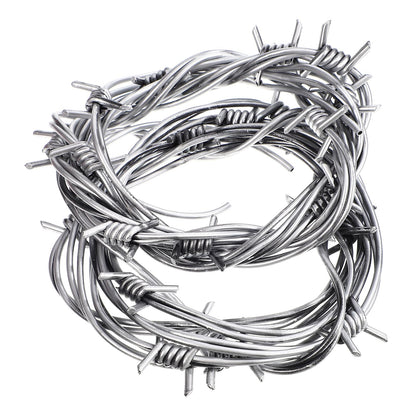 Gadpiparty Fake 2pcs Fake Barbed Wire Halloween Plastic Decoration Prop Gray Garland Halloween Decoration Barbed Wires Props Haunted House Layout Barbwire