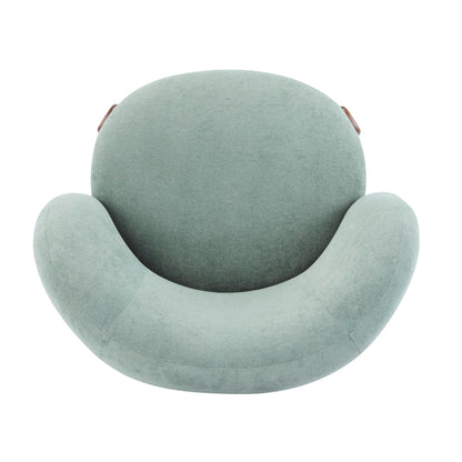 Christopher Knight Home Lily Solid Wood Wingback Accent Chair, Fabric Upholstered Club Chair, Curved Backrest Single Sofa, Comfy Reading Lounge Chair for Living Room, Soft Cushion Seating, Green