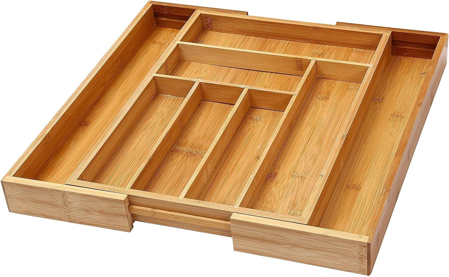YBM Home Expandable Kitchen Utensil Drawer Organizer, 6-Compartment Flatware Tray, Size 18" Width