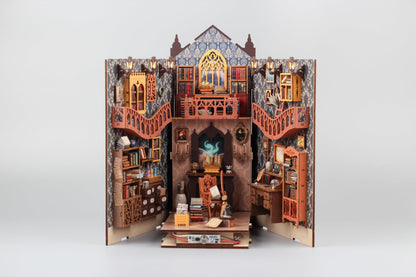 Fansetoyuma DIY Miniature Book Nook Dollhouse Room Kit for Teens and Adults-Magic Library