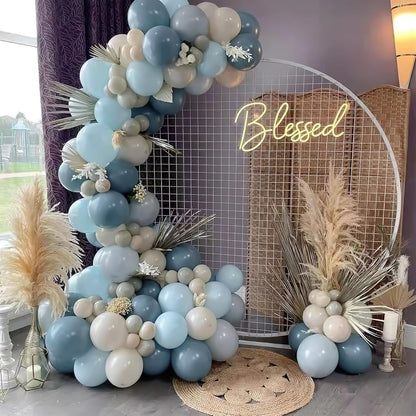 PartyWoo Dusty Blue Balloons - 101pcs 12 Inch Aqua Latex Helium Balloons for Weddings & Celebrations