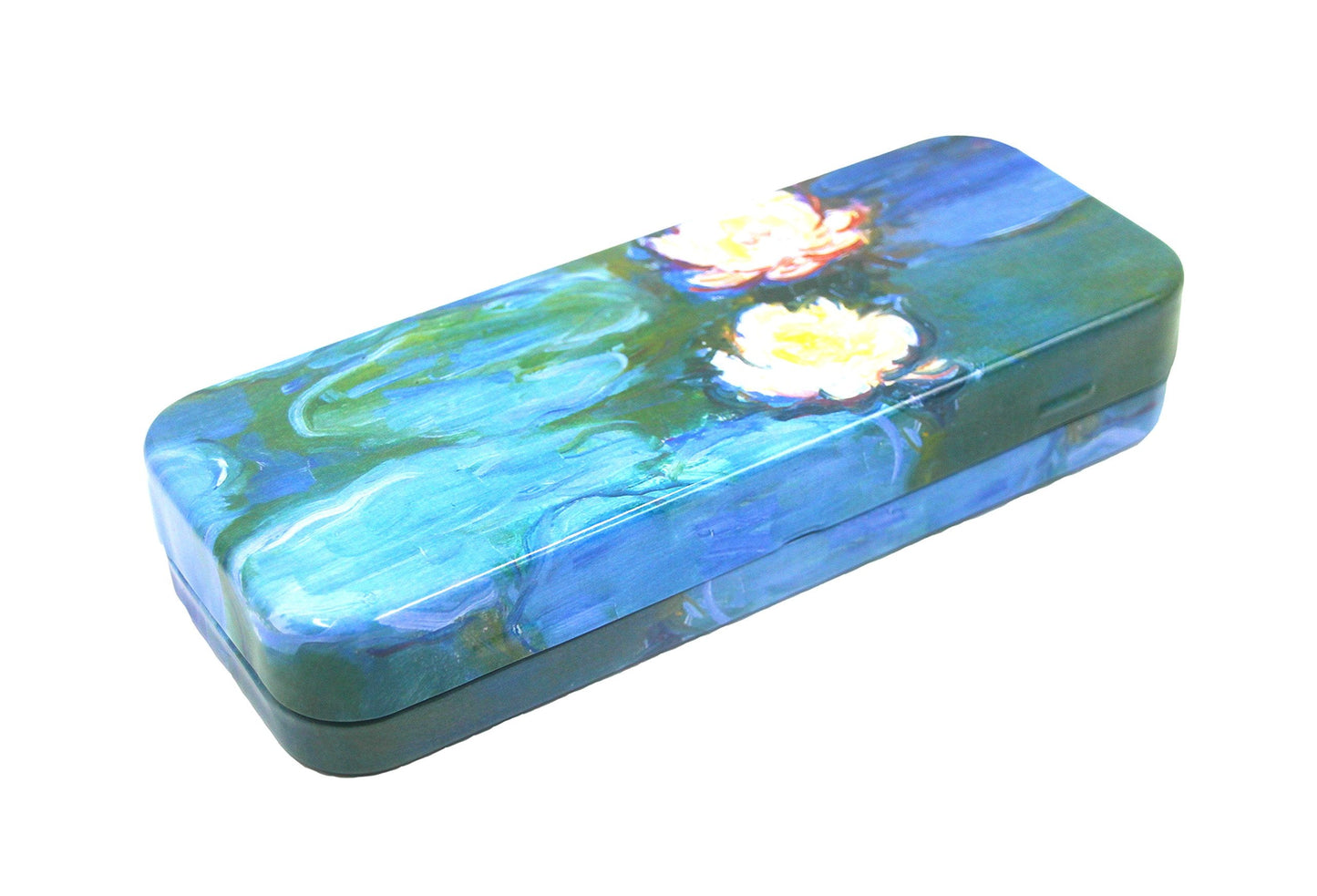 DAHO Mega Tin Pencil/Storage Box with World Famous Arts for Office, Home, Makeup, Accessories Storage (Les Nymphéas)