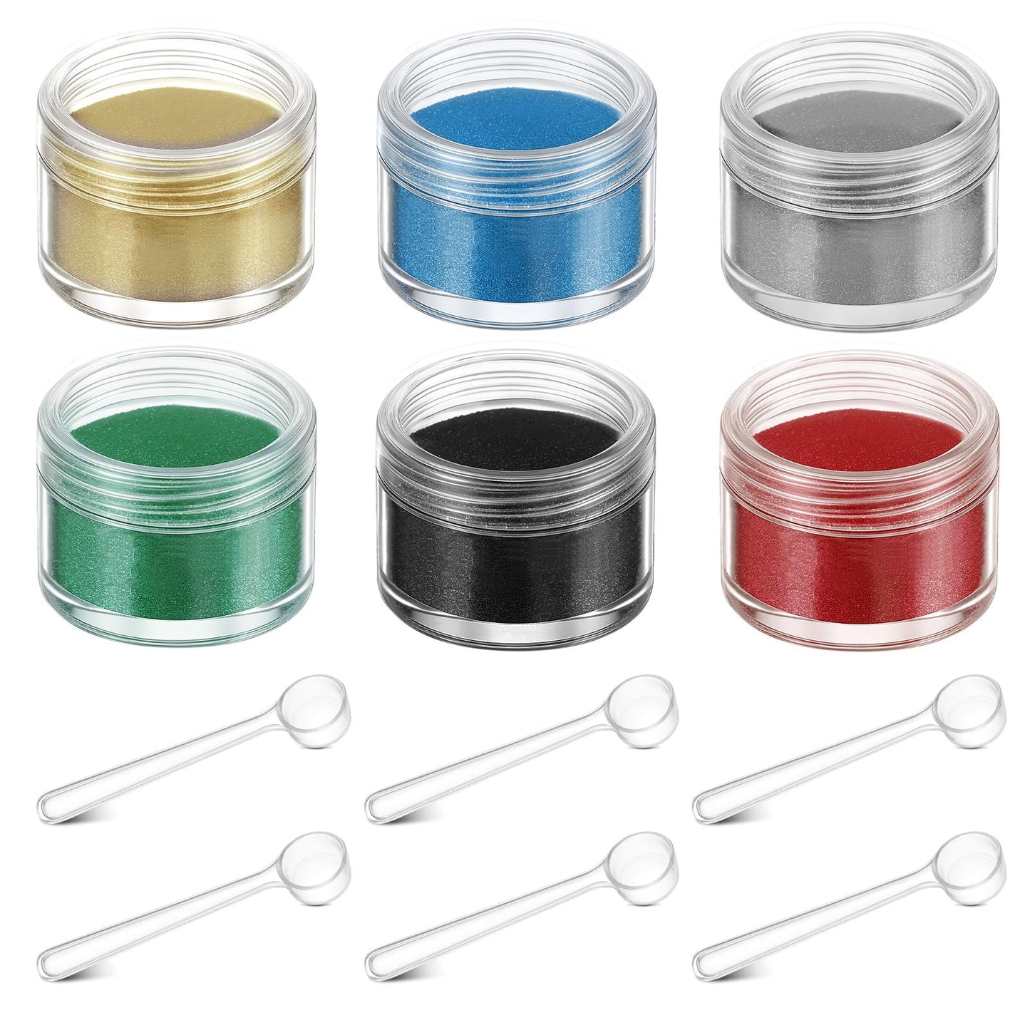 Heigble 6 Pcs 0.5 Ounce Glitter Embossing Powder Set for DIY Crafts Greeting Cards Making Scrapbooking Wedding Invitations (Multicolor)