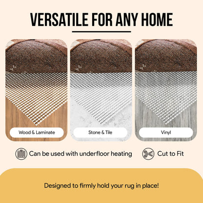 Non Slip Area Rug Gripper 3x5 Feet, Rug Gripper for Hardwood Floors, Laminate, Vinyl, Stone & Tile, Anti Slip Area Rug Pad for Under Rugs