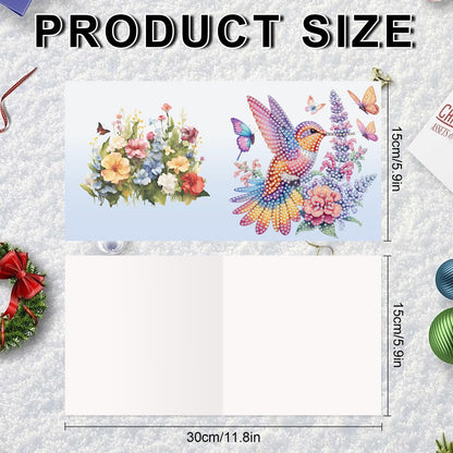 JZHYOAN 6Pcs DIY Animal Diamond Painting Cards Birthday Greeting Cards for Holidays Celebrations Diamond Art Card with Envelopes Crystal Arts Craft Gem Art Painting Mosaic Kit Butterfly Dragonfly Bird