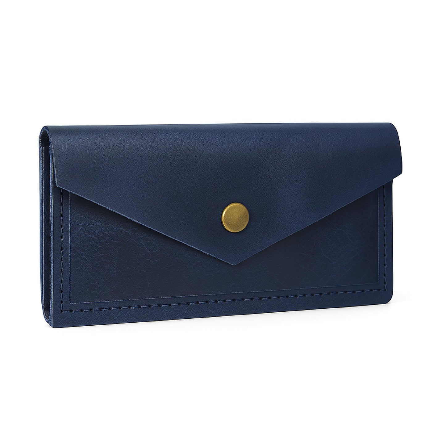 TheAntiq Blue Leather Cash Envelopes for Money Pouch Currency Holders - Soft Leather Money Bag Mobile Holder for Travel - Genuine Leathers Wallets for Women Money Bag - Travel Money Pouch Cash Holder