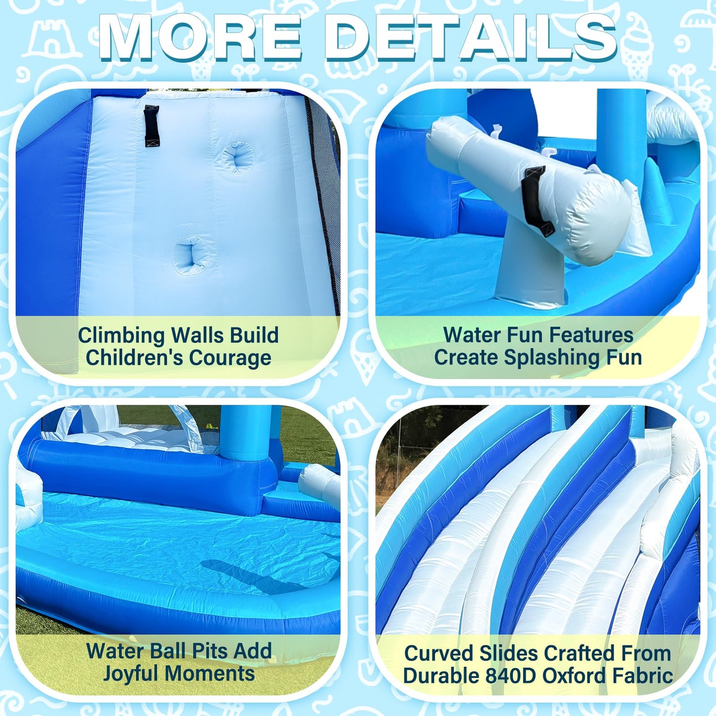Inflatable Water Slide Bounce House, 7-in-1 Store-Themed Wet/Dry Dual-Use Slide with UL Blower, Kids' Backyard Party Summer Splash Fun Water Slide Fun for Active Kids 3-12 (Dual Slide)