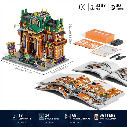 Lumibricks Steampunk Time-Rift Library Lighting Building-Bricks Set, 3187 Pcs Modular Building from Chrono Custodians Collection Display Set for Adults and Steampunk Lovers