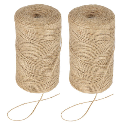 2 Pack Twine String 1968 Feet Garden Twine for Crafts 2mm Twine String for Crafts, Garden Plants, Christmas Twine, Crafting Gardening Gift, Decoration Packing String, Brown (300M/Roll)