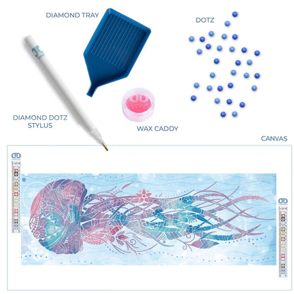 DIAMOND DOTZ Jellyfish Swish Diamond Painting Kits for Adults - Diamond Art Kits a Relaxing Creative Craft Kit with Dotz Gems 30x11