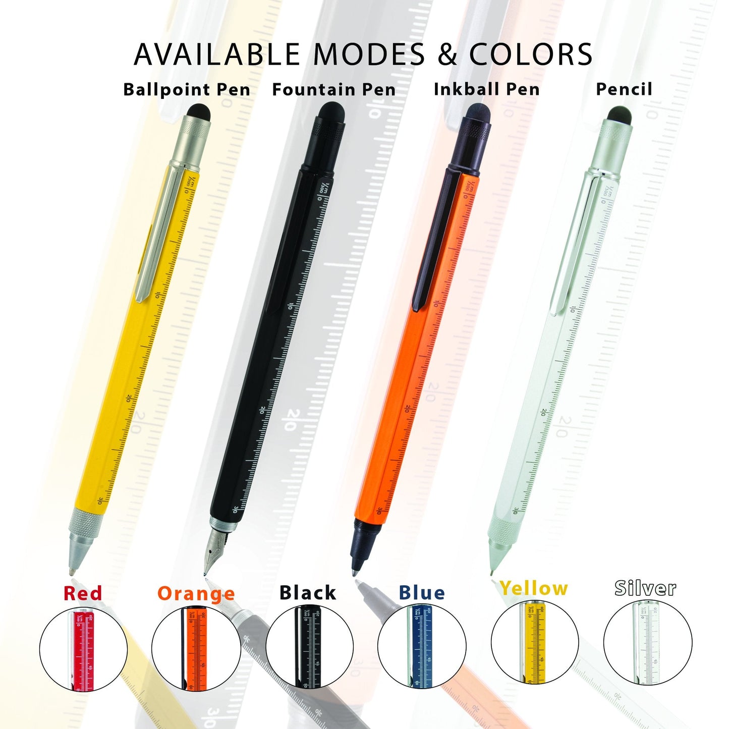 Monteverde USA 9-in-1 Tool Ballpoint Pen in Blue – Multifunctional Pen with Stylus, Screwdrivers, Level, and Ruler – Exclusive Collection, Ideal Gift for Professionals