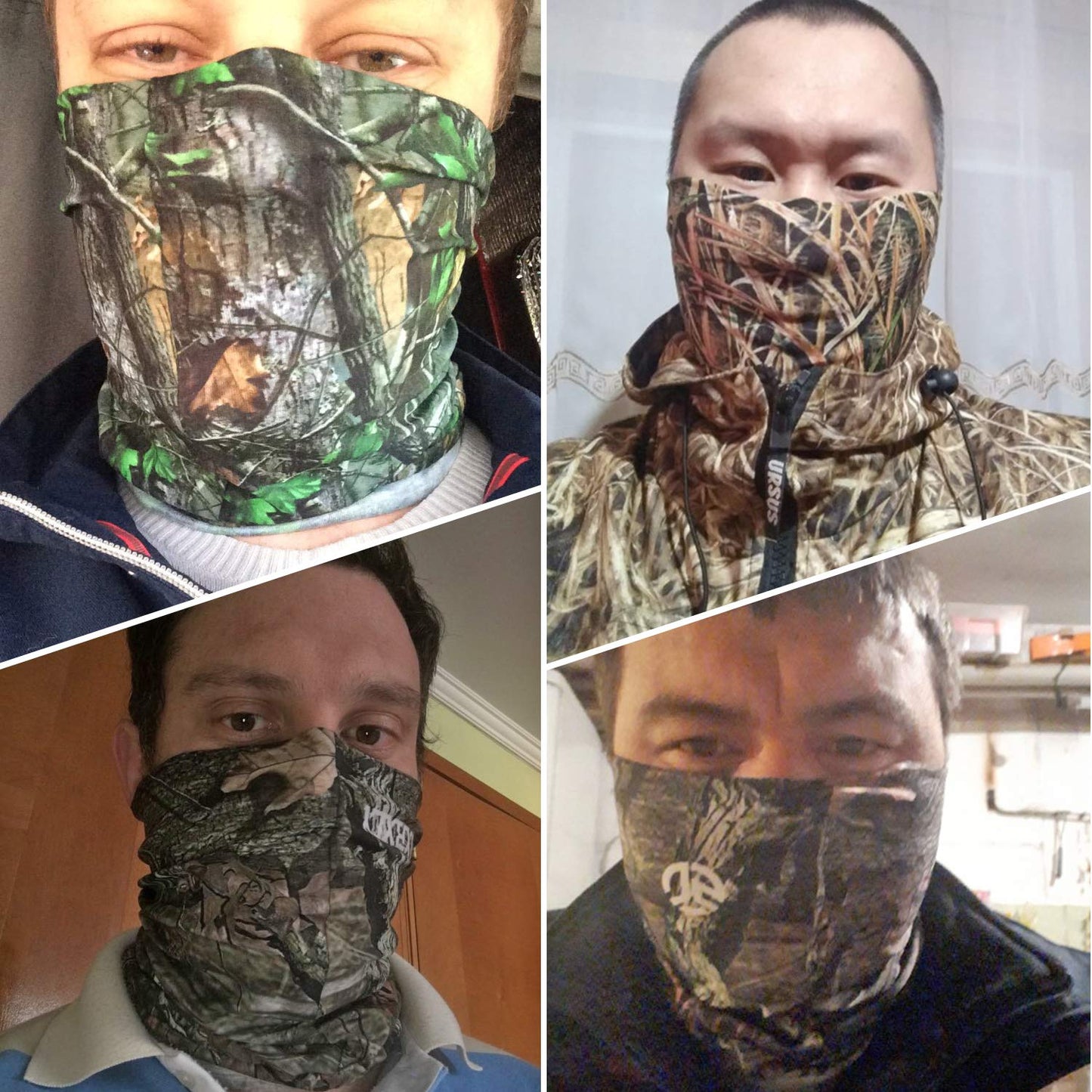 AXBXCX 2 Pack - Camouflage Print Seamless Neck Gaiter Bandana Face Mask Headband Headwear Scarf for Fishing Hiking Hunting Cycling Motorcycle Riding Skiing Outdoor Sport 067