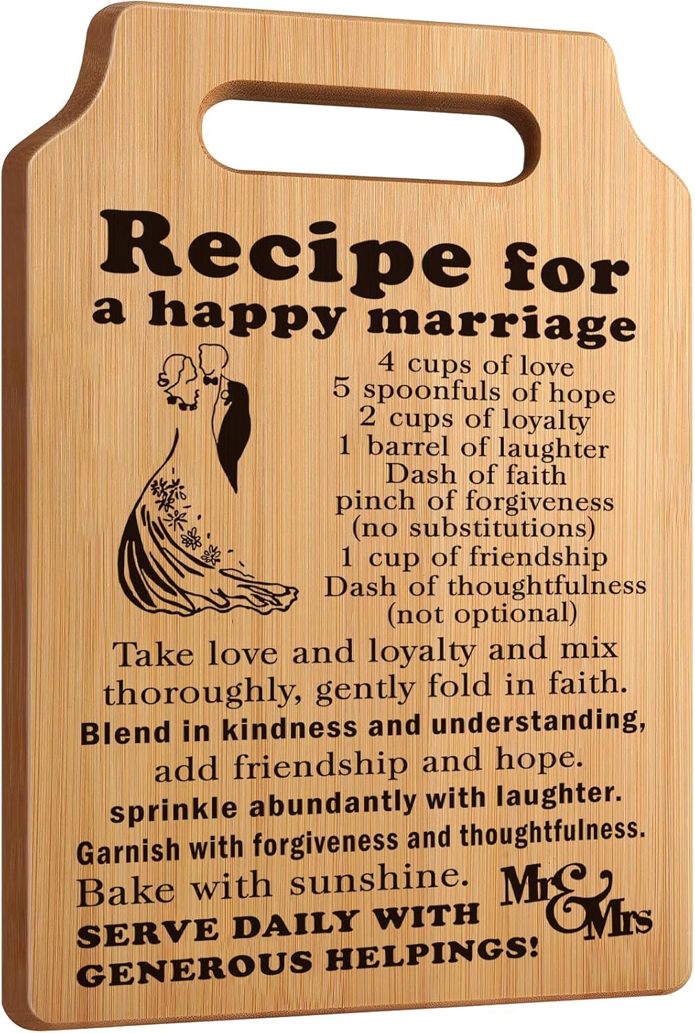 Wedding Gift for Couple 2024: Kitchen Cutting Board for Newlyweds, Bridal Shower, and Engagement Gifts