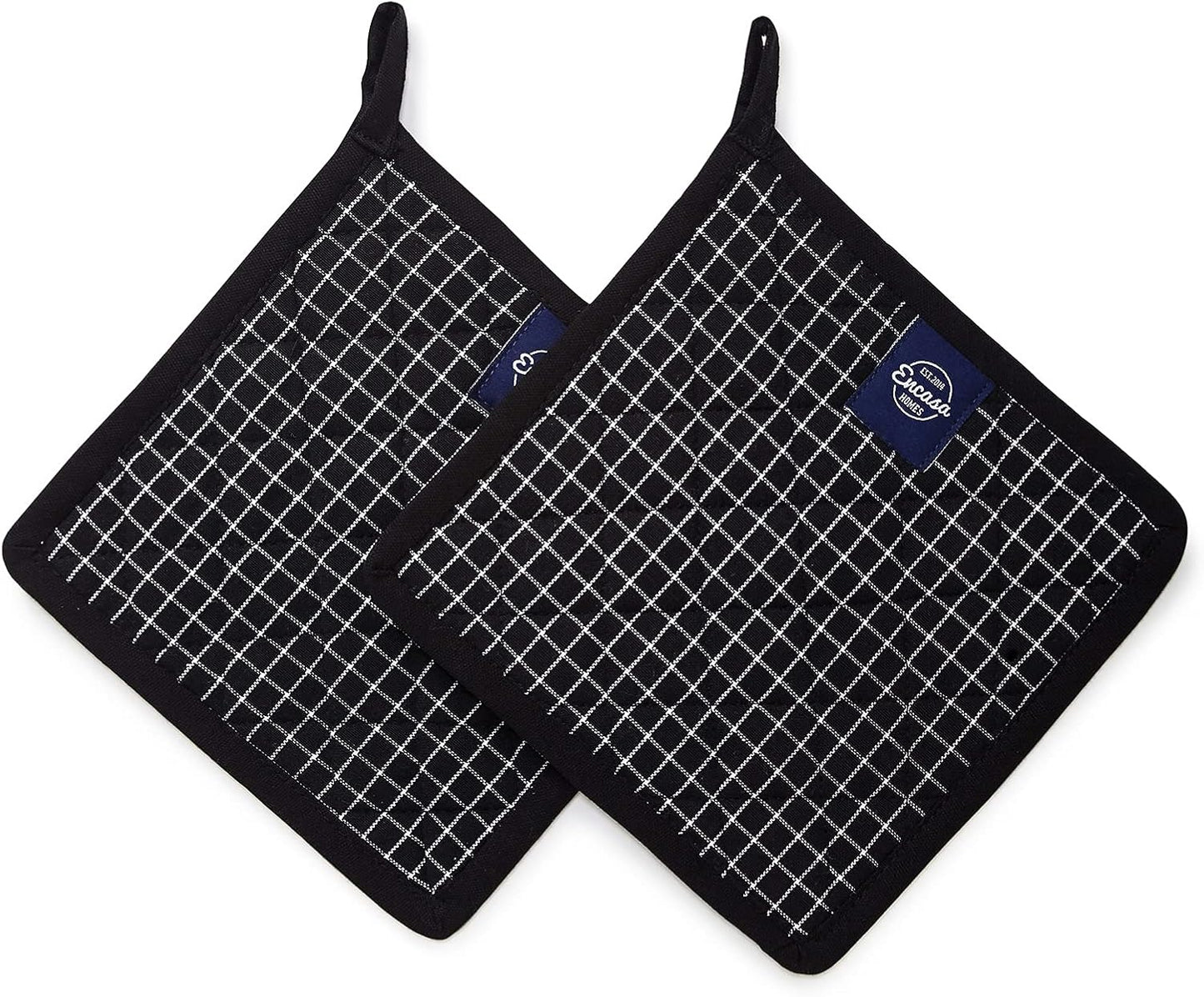 Encasa Homes 8 inches Oven Microwave Potholders (2 pc Set) - Heat Resistant for Kitchen Cooking & Baking