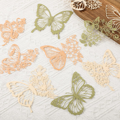 Fullhawl 186 Pcs Scrapbook Paper and Mesh Fabric Assorted Scrapbook Supplies Journaling Scrapbooking 20 Sheets Flowers Stickers 10 Sheets Butterfly Paper for Planner Junk Journal Retro Crafts