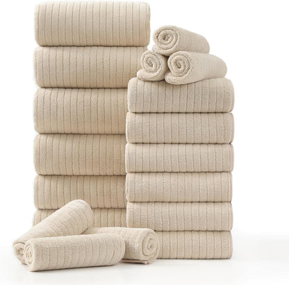 18 Set 6 Towels,6 6 Set Piece Family Bath Towel Include Bath Hand Towels and Washcloths Soft Bathroom Towel