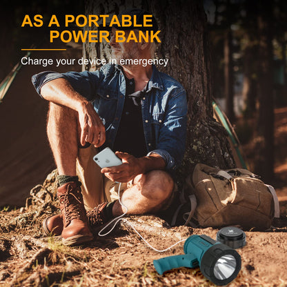 YIERBLUE Rechargeable Spotlight Flashlight IP67 Waterproof with 90,000 Lumen LED, 12 Hours Long Running Spot Light, Impact Resistant Handheld Spotlight with Foldable Stand Red Lens