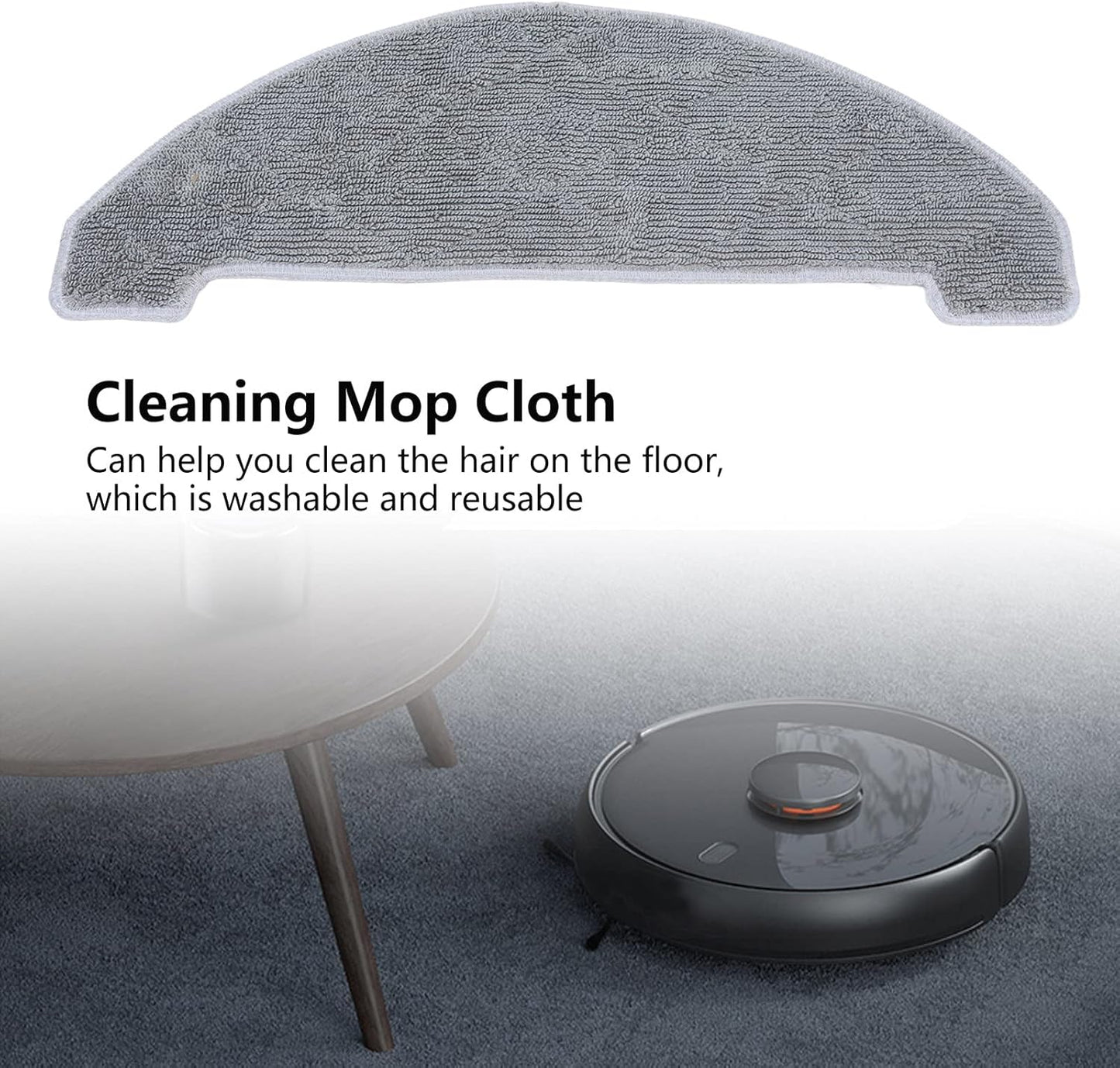 GLOGLOW 4Pcs Replacement Mop Cloths for S9 Robotic Vacuum, Accessories for Sweepers