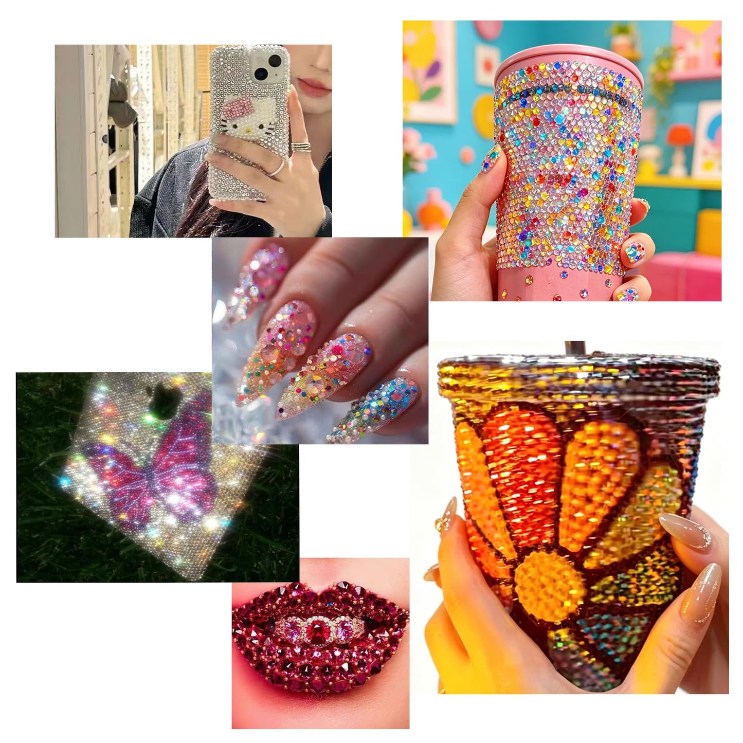 40000 Pcs 40 Colors Resin Jelly Rhinestones for Bedazzling, Multicolor 3mm Flatback Gems for Diamond Art, Bedazzler Kit with Rhinestones and Tools, Rainbow Flatback Rhinestones