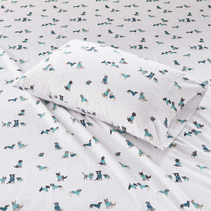 Cozy 100% Set 3 Intelligent Design Soft Cotton Flannel Print Animals Stars Cute Warm, Ultra Soft Cold Weather Sheet