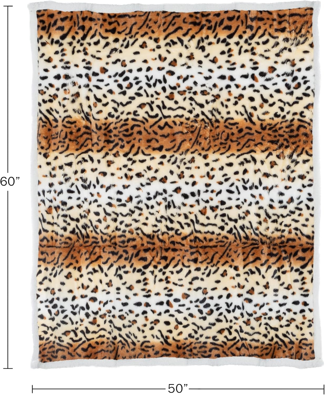 Lavish Home Fleece Sherpa Throw Blanket, Ultra Soft Plush, 50" x 60", Tiger Set of 1