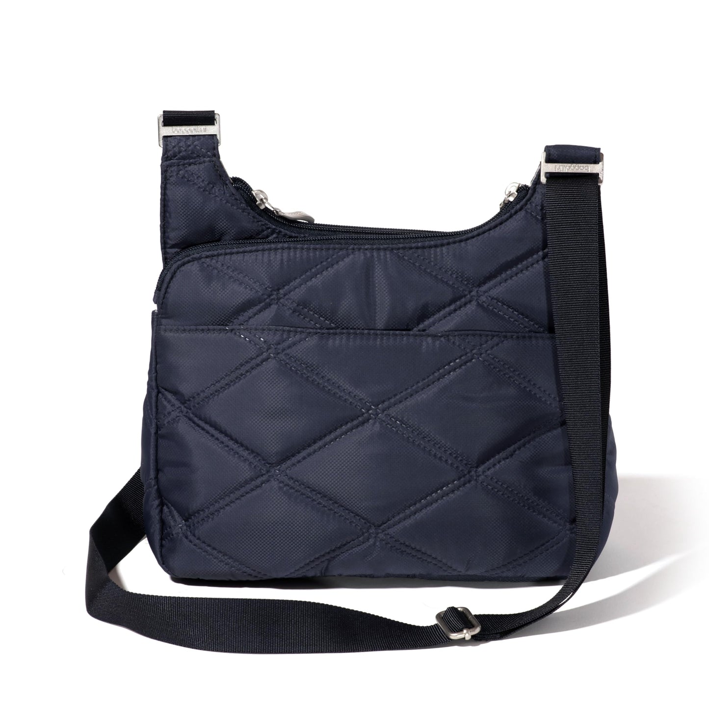 Baggallini Cross Over Crossbody Women 11x8.5 Medium Travel Bag Lightweight Water-Resistant Nylon Organized Handbag Purse