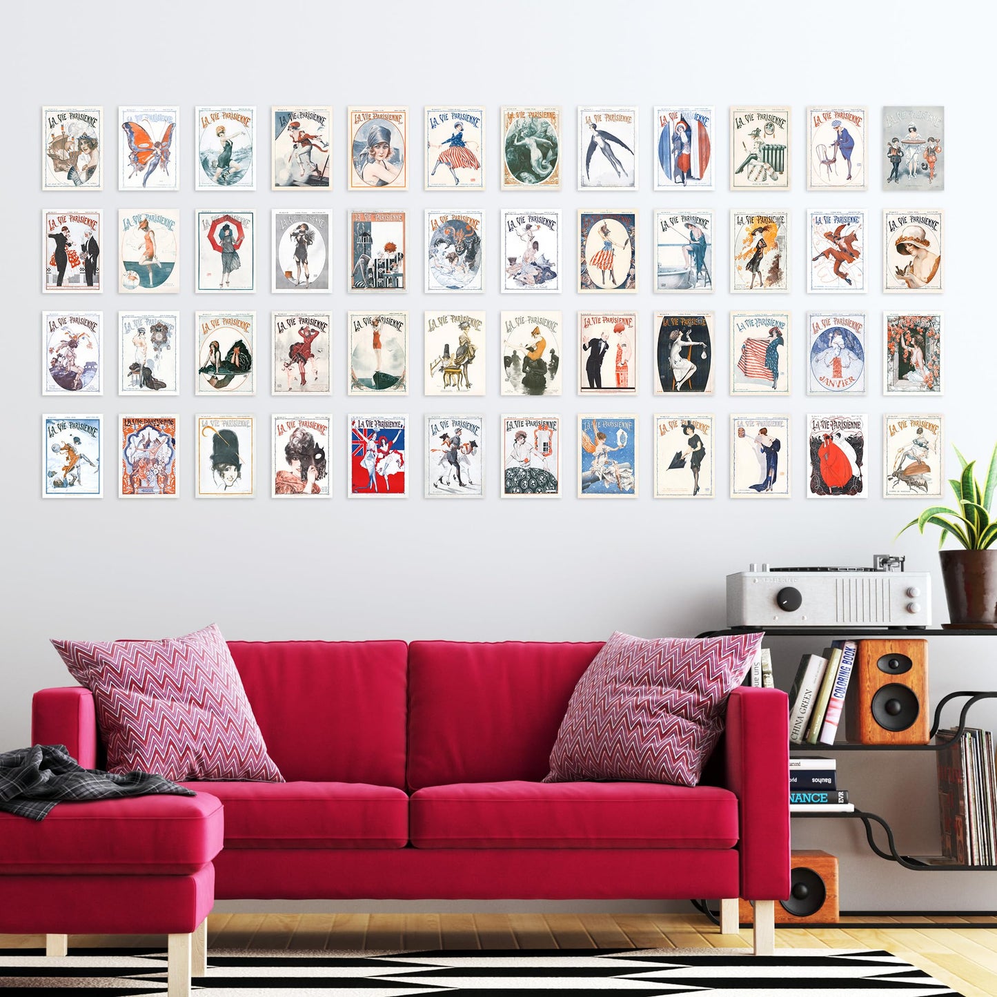 Artery8 50 Pcs French Music Theatre Arts Aesthetic Collage Kit La Vie Parisienne Wall Art Prints A6 Set Pack 14.8 x 10.5 cm (5.8 x 4.1) Room Decor Poster Collection
