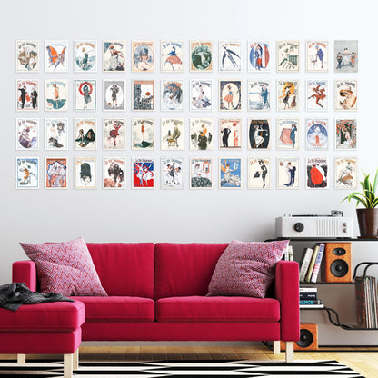 Artery8 50 Pcs French Music Theatre Arts Aesthetic Collage Kit La Vie Parisienne Wall Art Prints A6 Set Pack 14.8 x 10.5 cm (5.8 x 4.1) Room Decor Poster Collection