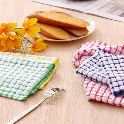 12 Pack Sets, 16 25 Inch 12 12 Inch Kitinjoy Cotton Kitchen Towels and Dishcloths x & X Dish Towels Bulk, Super Soft
