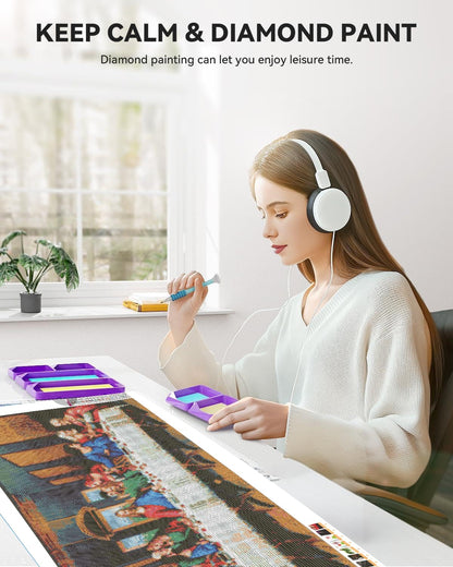 Diamonds Art Painting Kits for Adults DIY The Last Supper Christmas Gift 5D Round Diamonds Art Painting Full Drill Jesus Crystal Gem Home Wall Decor