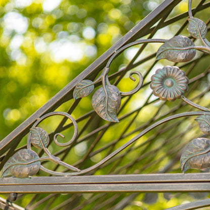 9.5ft T Iron Garden Arch with Embellished Trellis London 1820" (Antique Bronze)