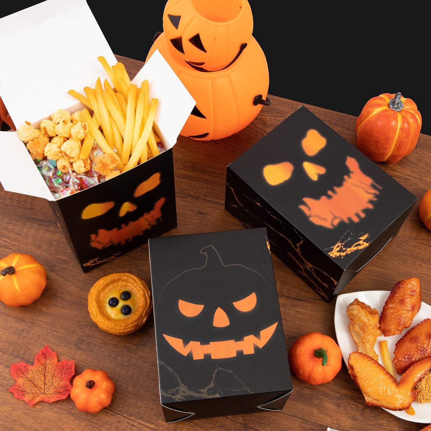 APLUSWER 20 Pcs Halloween Treat Boxes Bakery Boxes of Skeletons and Pumpkins, Halloween Containers Large Cookie Candy Boxes For Party Favors, Trick or Treat Boxes for Holiday Birthday Decor Gifts