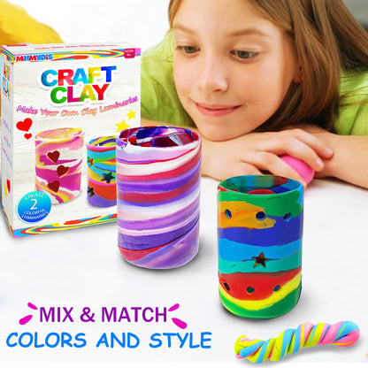 MHMYDIS Make Your Own Clay Luminaries - Clay Lanterns Making Kit Activity for Boys Girls Age 6 7 8 9 10 11 12 Year Old and up - Arts and Crafts Kit for 8-12 Year Olds