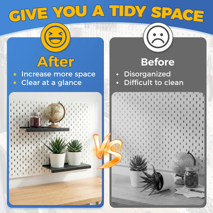 JUGGHOME 4 Pack Pegboard Shelves,10x4.3 Inch Metal Peg Board Shelving,Pegboard Accessories for Storing or Displaying,Pegboard Shelf Brackets for Retail Display Shelves,Garage Organizer,Home Storage