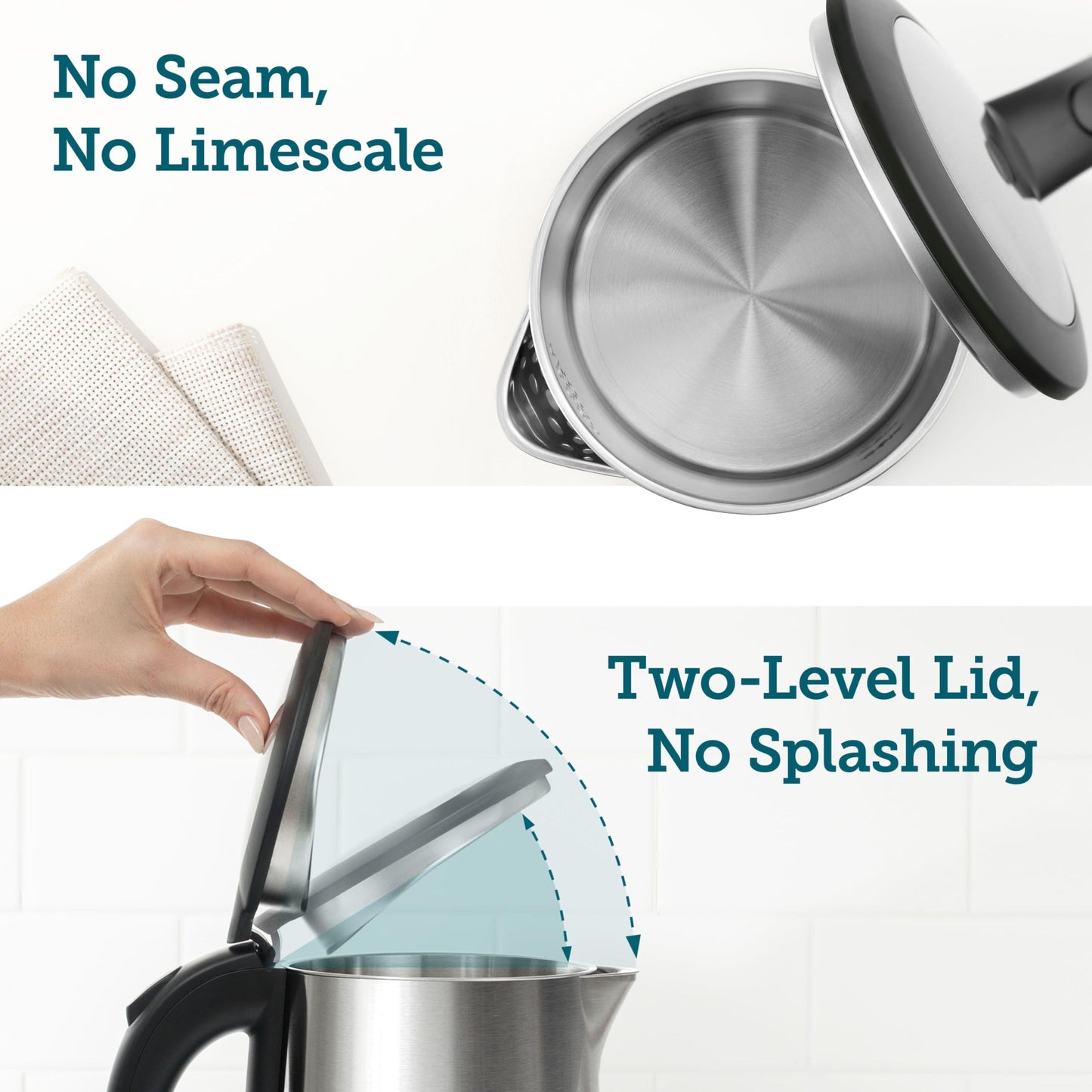 COSORI Electric Kettle, No Plastic Inner Lid, Filter and Spout, Double Wall Stainless Steel Keep Warm, Automatic Shut Off & Boil-Dry Protection, Durable Tea Kettle Boiler & Heater, 1.5L/1500W, Silver