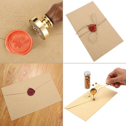 Yoption Wax Seal Stamp Kit, Bee Sealing Stamp with Gold Red Silver Sealing Wax Sticks Gift Box Set for Invitations, Cards, Letters, Gift Idea
