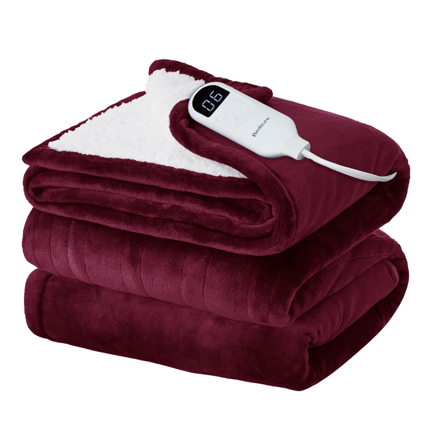 Bedsure Electric Blanket King Size - Dual Control Heated Blanket King Size, Fast Heating with 10 Time Settings & 10 Heat Settings, Warm Gift for Grandma (100x90 inches, Grey)