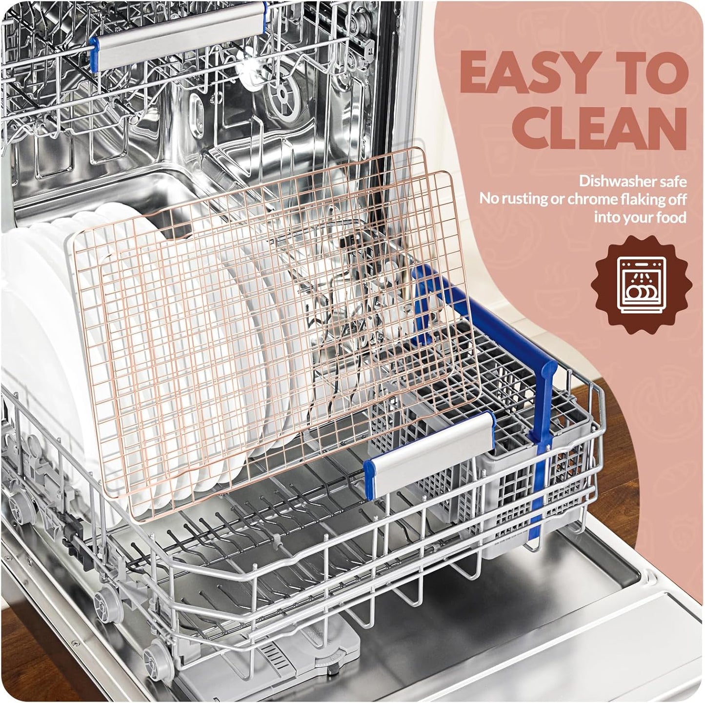 Skiennix Cooling Racks - 2 PCS Stainless Steel Baking Racks | 14.8x10 Inches Oven Safe Design