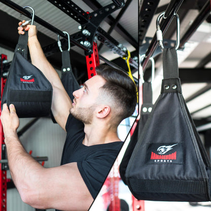 Premium Ab Slings Straps - Rip-Resistant Heavy Duty Pair for Pull Up Bar Hanging Leg Raiser Fitness - Ab Exercise Equipment, Superb Arm Padding for Abdominal Training Workout Equipment