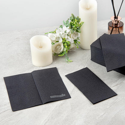 15.8 7.9 Inch 50 Luxenap X Linen-Feel Guest Towels, Hand Towels - Fold, Air-Laid, Black Paper Dinner Napkins