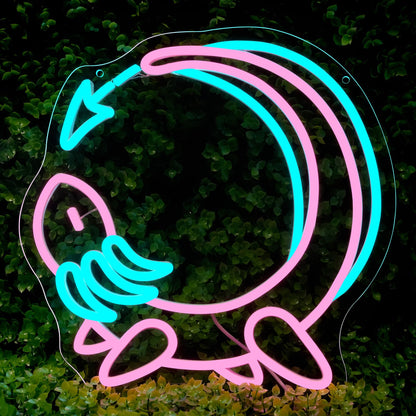Pink Axolotl Moon Neon Sign for Wall Decor - Cute Animals Kawaii Neon Acrylic USB Powered LED Wall Art Decor, Light Up Sign Dimmable, for Axolotl Lovers Children's Room Kids Birthday 12.99" × 12.91"