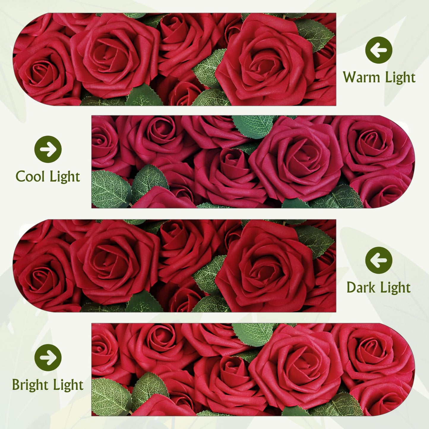 AmyHomie Artificial Flowers Dark Red Rose 25pcs Real Looking Fake Roses w/Stem for DIY Wedding Bouquets Centerpieces Arrangements Party Baby Shower Mothers Day Christmas Tree Decorations