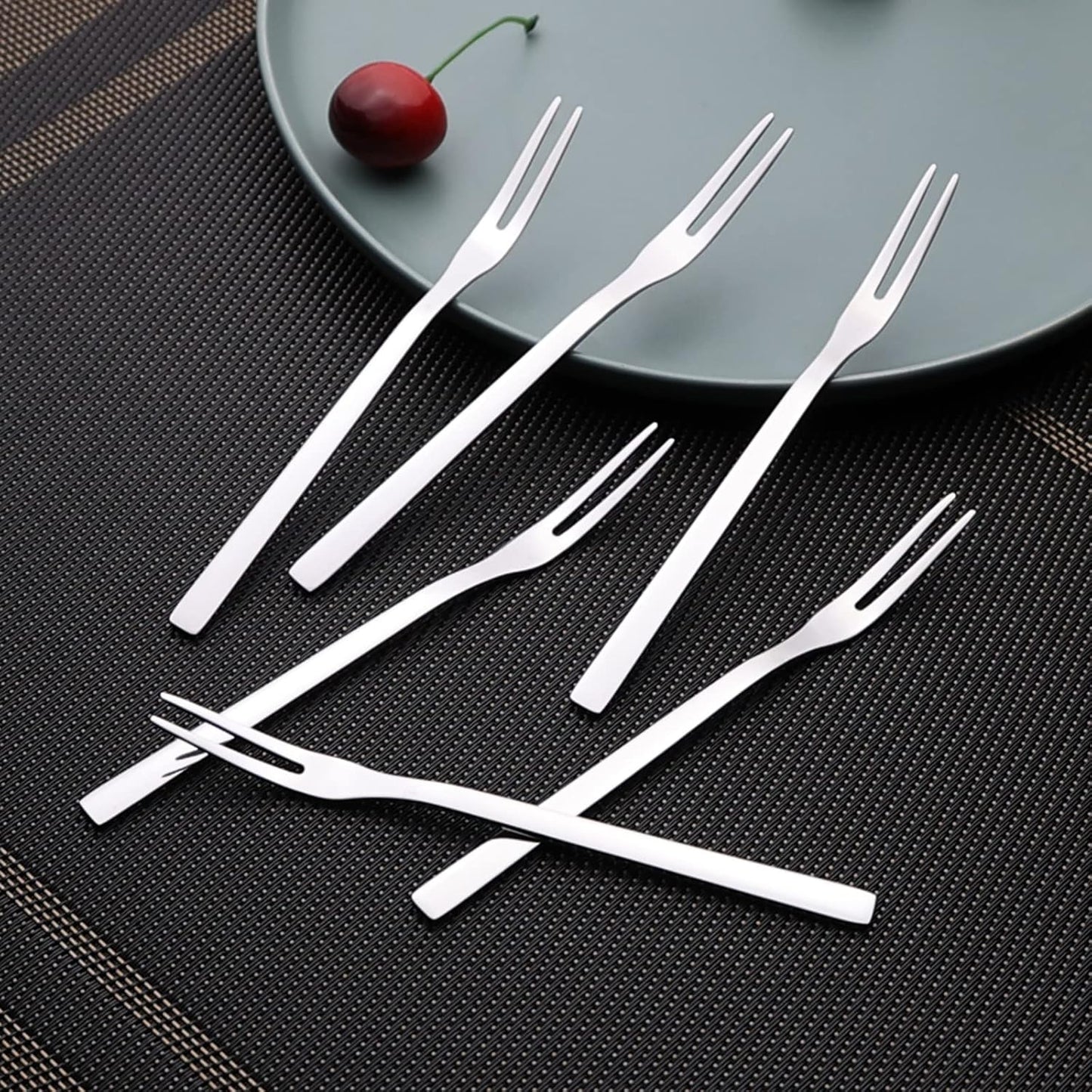 16-Piece Small Stainless Steel 2-Tines Forks, Fruit Forks Set
