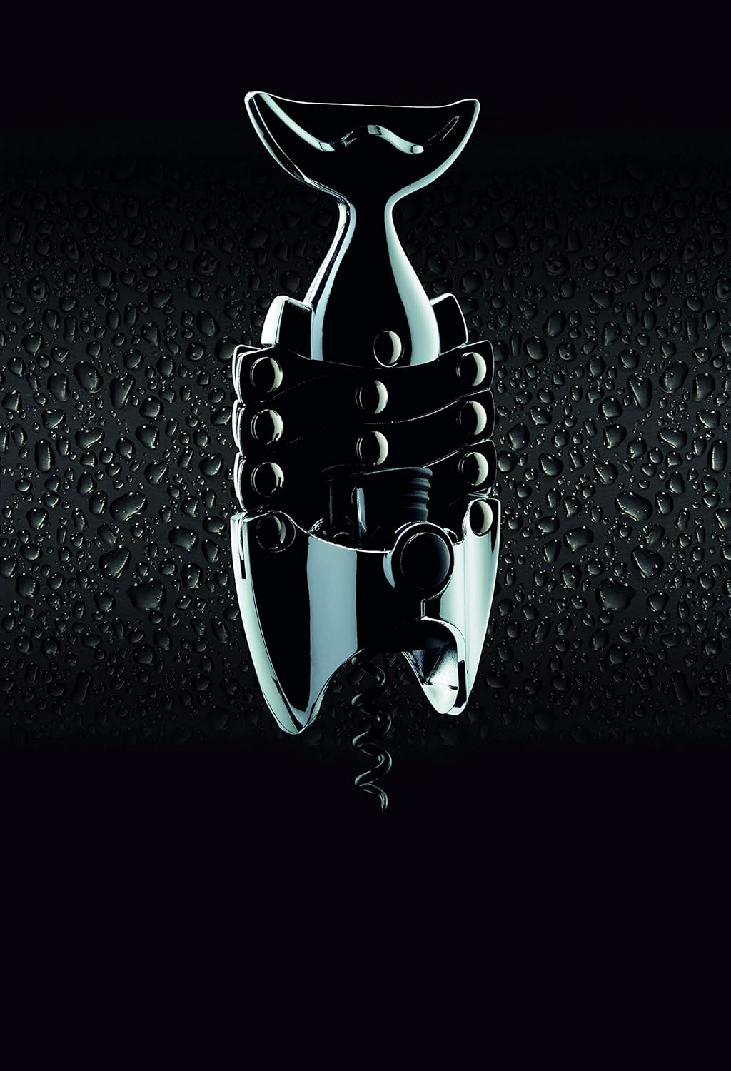 Lazy Fish Corkscrew and Bottle Opener, Stainless Steel Wine Opener, 16.5 x 7.5 x 4.5cm, Silver