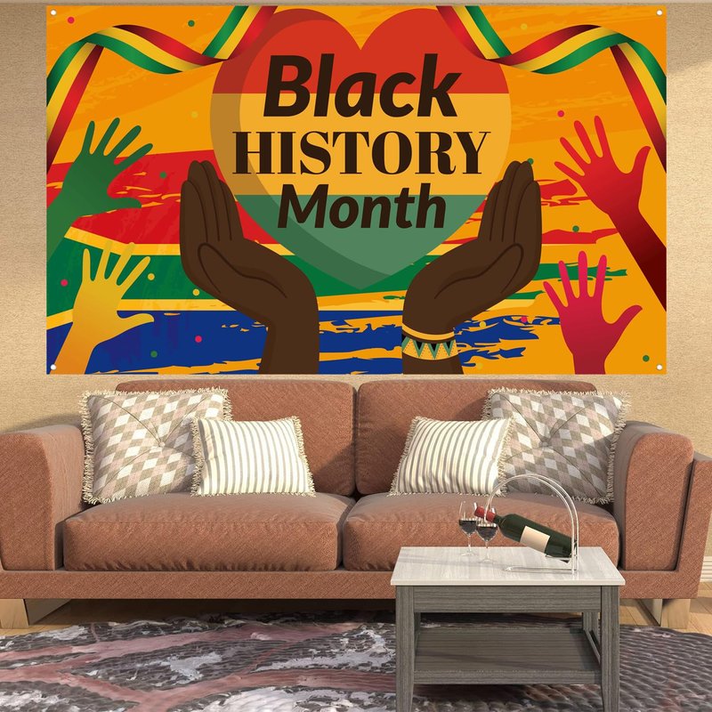 Black History Month Backdrop African American Black History Month Wall Posters Hanging Banner Black History Month Decorations Party Supplies
