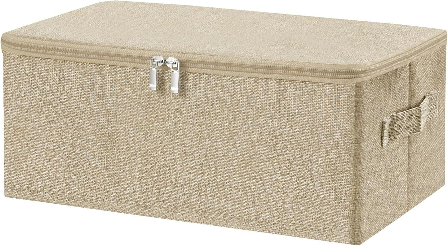 13 Closet ANMINY Storage Bins with Zipper Lids Qt Lidded Fabric Storage Boxes Baskets Cubes with Handles Collapsible