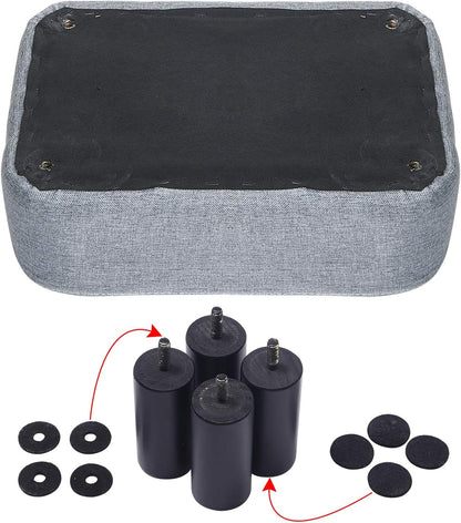 16.54" RF-BD214-D IBUYKE Small Footstool Linen Fabric Pouf Ottoman Footrest Modern Home Bedroom Rectangular Stool